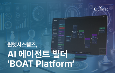 퀸텟시스템즈가 AI 에이전트 빌더 'AI-BOAT' 플랫폼을 출시했다.