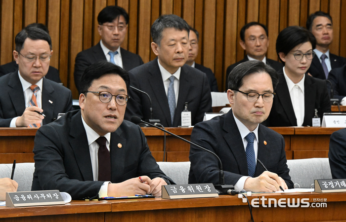답변하는 김병환 금융위원장