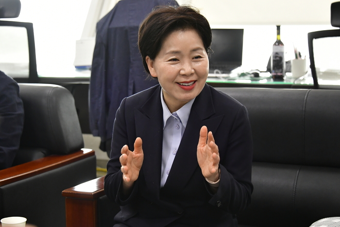 양향자 국민의힘 대선 경선 후보가 21일 오후 광주시의회 기자실을 찾아 경선 '4강' 진출 의지를 밝히고 있다. [독자제공. 재판매 및 DB 금지]