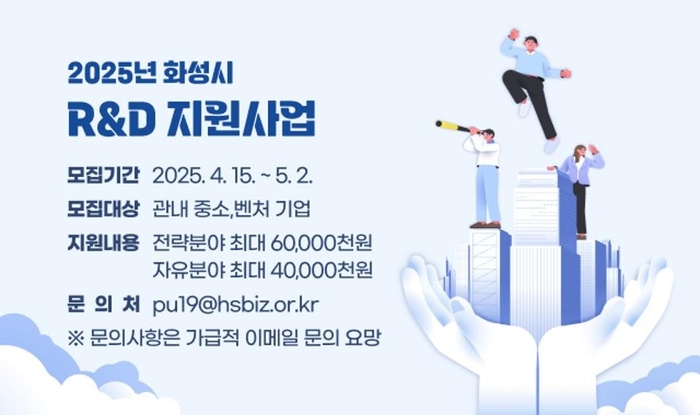 화성산업진흥원, 기술 중소기업에 최대 6000만원 지원