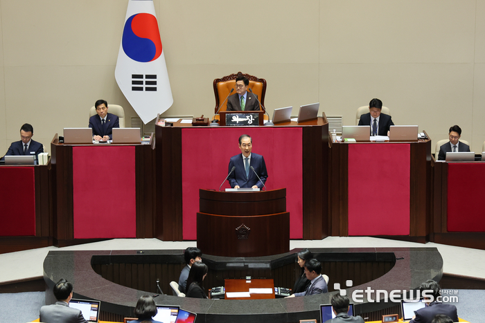 [포토]  한덕수 대통령 권한대행 시정연설