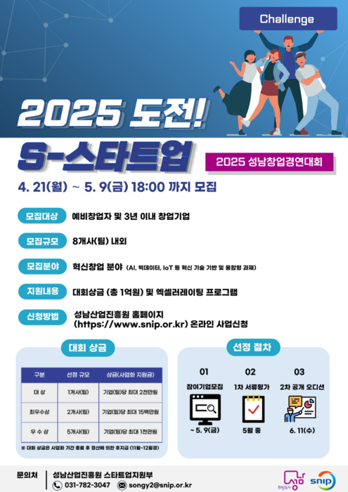 “화이트보드 위의 창업 오디션”…성남산업진흥원, 대회 참가자 모집