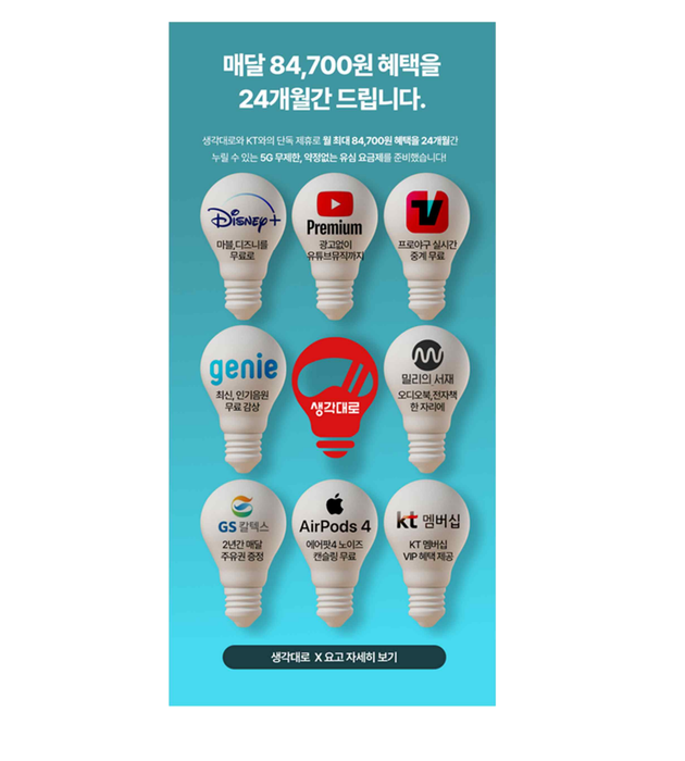 생각대로, KT와 라이더 전용 요금제 프로모션…매월 주유권 지급