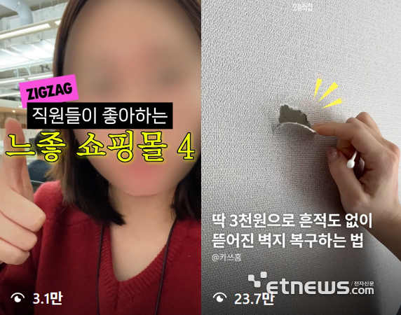▲ 우수사례 - 지그재그(왼쪽),  오늘의 집