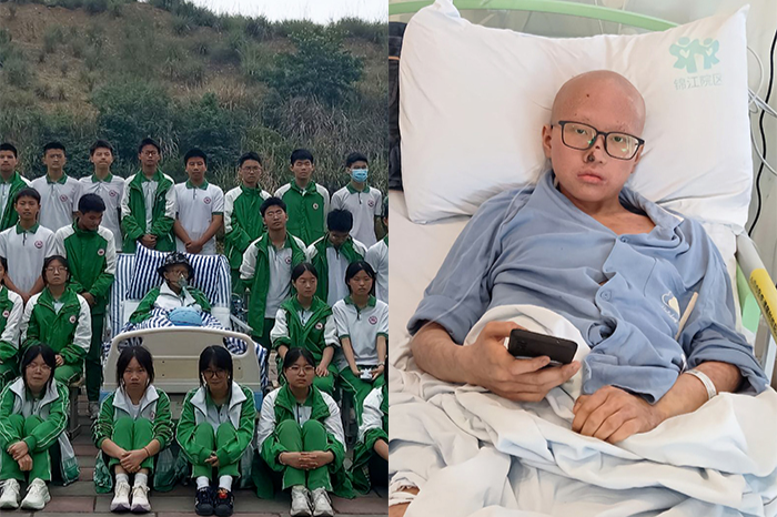 “함께 졸업사진 찍자”...암 투병 친구 위해 병원 찾아간 中 중학생들