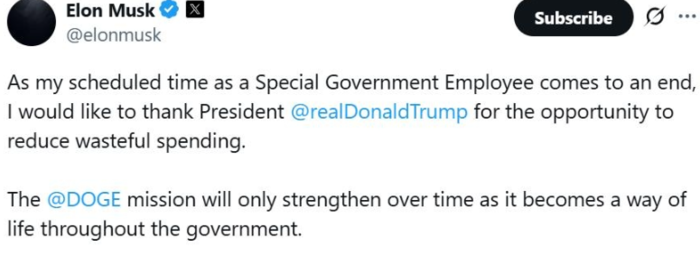 일론 머스크가 28일(현지시간) 엑스에 올린 글. 사진=엑스 캡쳐