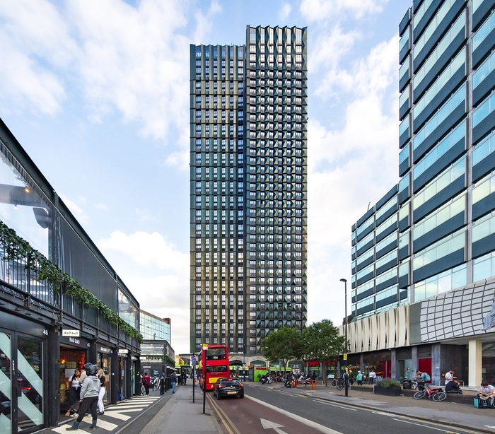 HTA 디자인이 영국 런던에 설계한 가장 높은 모듈러 건축물 '텐 디그리 크로이던(Ten Degrees Croydon)' (자료=HTA 디자인)