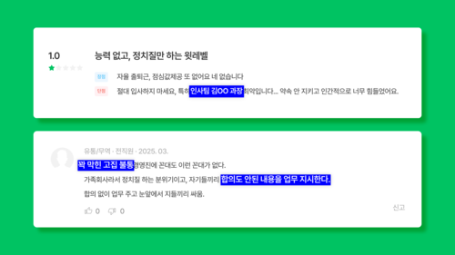 [기획//클린 온라인, 기업을 지키자!] (2)직원들이 몰래 올린 악성 리뷰, 인재 채용에 걸림돌 된다?
