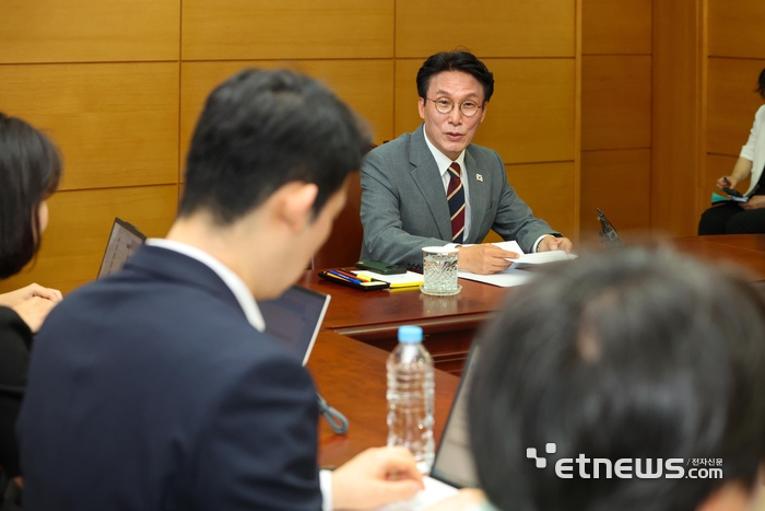 [포토] 김민석 총리 후보자 출입기자 간담회