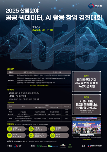 산림청, '2025 빅데이터·AI 활용 창업 경진대회' 개최