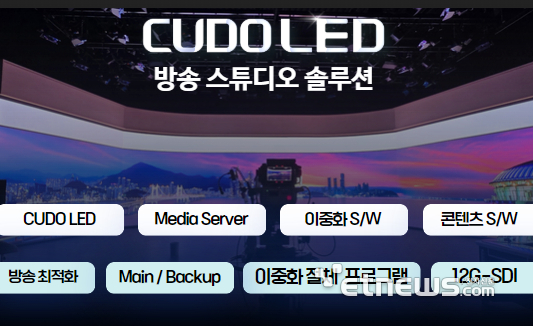 쿠도커뮤니케이션의 방송 LED 미디어월 스튜디오 솔루션 'CUDO XR LED 시리즈'