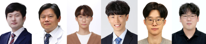 (왼쪽부터) DGIST 양지웅 교수, 인수일 교수, 김기욱·김화평 석박사통합과정생, 이효철 석사, 포항가속기연구소안형주 박사