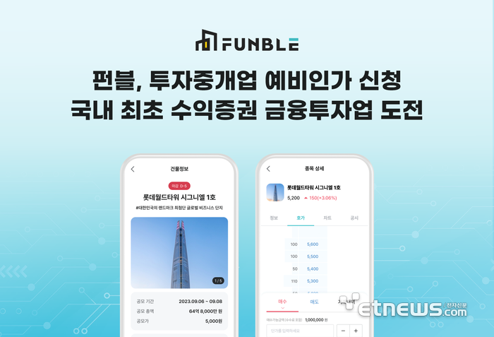 펀블, 금융위에 수익증권 투자중개업 예비인가 신청