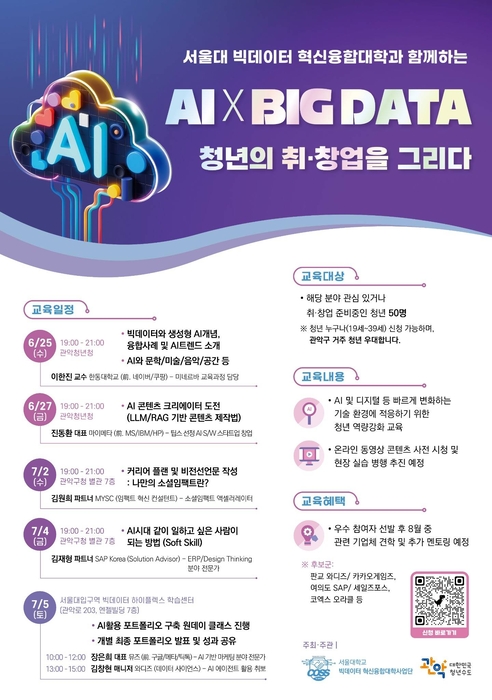 관악구, 서울대와 청년 대상 AI·빅데이터 실무 교육