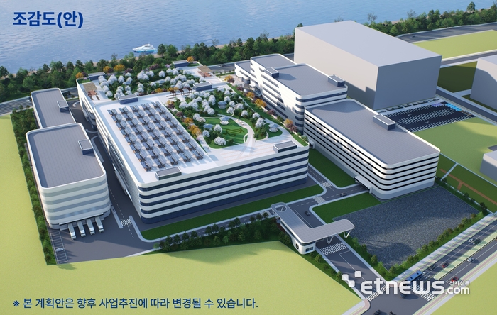 종근당이 시흥시에 조성하는 최첨단 바이오의약품 복합 연구 개발 단지 조성 조감도.