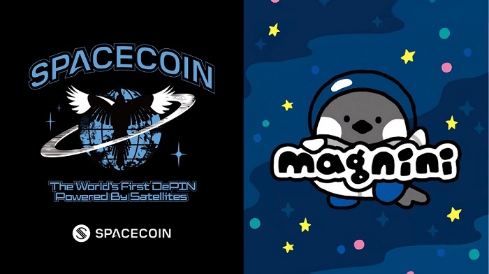 기존 Spacecoin 로고(왼쪽)과 새롭게 디자인 된 맥니니 캐릭터. 사진=스페이스코인