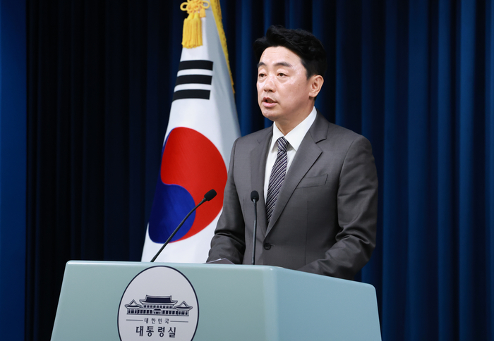 강훈식 대통령비서실장이 29일 서울 용산 대통령실 청사에서 장관급 추가 인선을 발표하고 있다. (사진=연합뉴스)