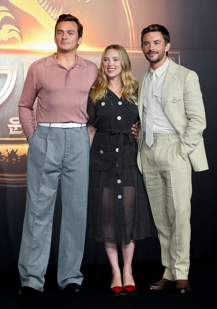 [ET포토] 스칼렛 요한슨-조나단 베일리-루퍼트 프렌드, '공룡을 사랑하는 사람들'