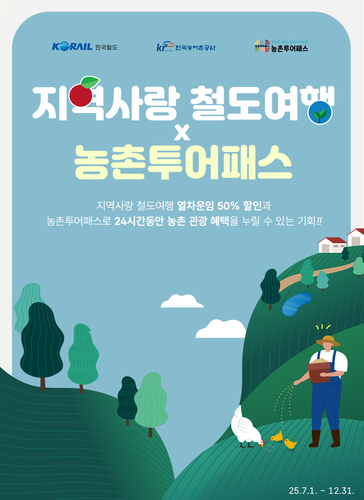코레일, '지역사랑 철도여행×농촌투어패스' 결합상품 출시