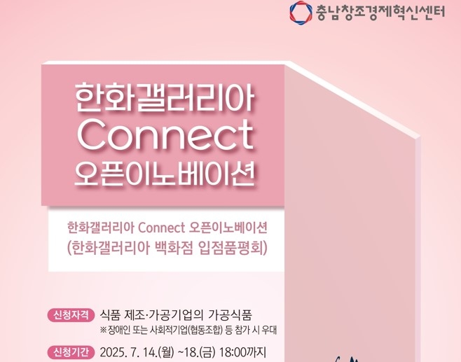 '2025년 한화 갤러리아 Connect 오픈이노베이션(갤러리아 백화점 입점 품평회)' 참가기업 포스터