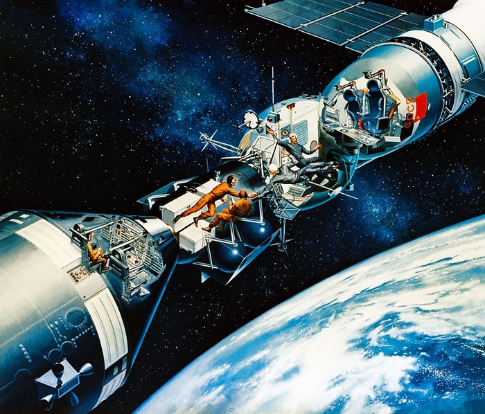 아폴로-소유즈 도킹 일러스트 / NASA/Davis Meltzer