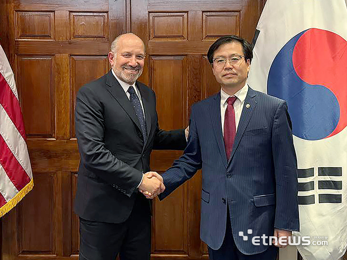 [포토] 미국 상무부 장관과 면담하는 여한구 통상교섭본부장