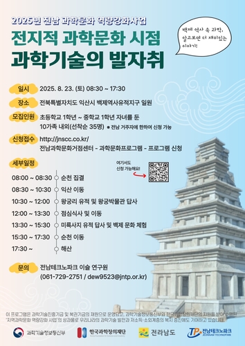 체험형 과학문화 프로그램 '과학기술의 발자취' 참여자 모집 포스터.