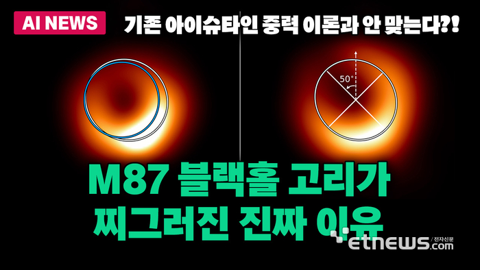 '인류 최초 발견' M87 블랙홀 고리 찌그러진 진짜 이유는?