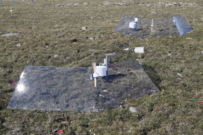 북극 툰드라 지역에 설치된 Open-Top Chamber (OTC) 기반 수동 온난화 실험 장치.