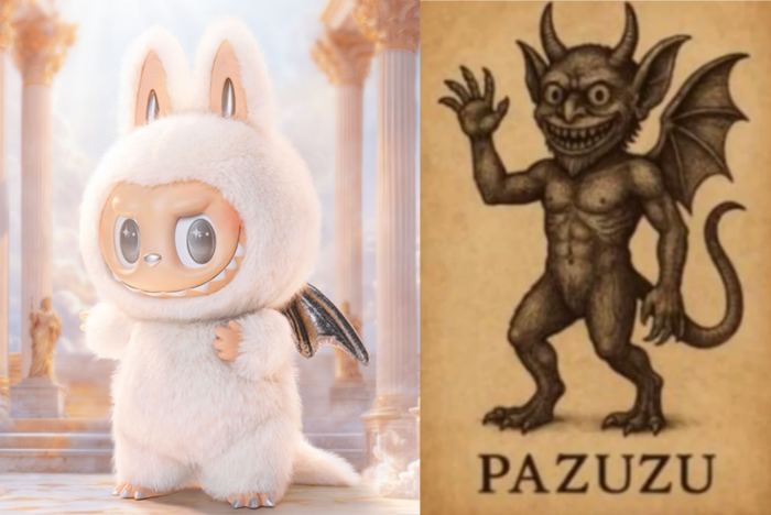 중국 인형 '라부부'가 메소포타미아 신화 속 악마 '파주주'를 닮아 악령이 깃들 수 있다는 음모론이 중국 SNS를 중심으로 확산되고 있다. 사진=팝마트/페이스북 캡처