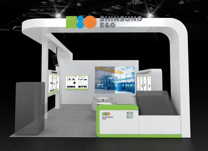 신성이엔지 K-디스플레이 2025 부스 조감도. 신성이엔지