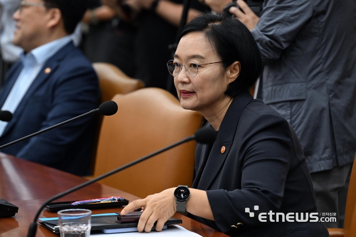 [포토] 경제관계장관회의 참석하는 한성숙 중기장관