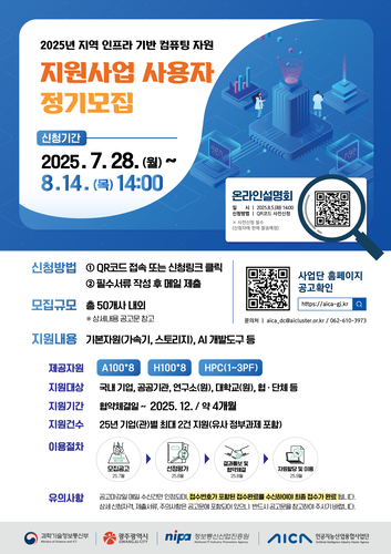 '2025년 지역 인프라 기반 컴퓨팅 자원 지원사업' 포스터.