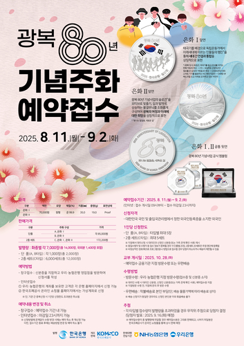 조폐공사, '광복 80년 기념주화' 예약 접수