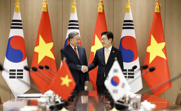 [포토] 이재명 대통령, 또 럼 베트남 서기장과 확대 정상회담