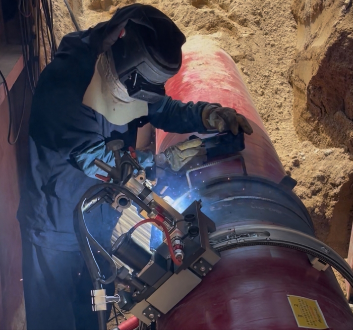 한국가스공사가 국내 최초로 천연가스배관 자동용접 기술을 개발해 현장에 적용했다. (사진=한국가스공사)