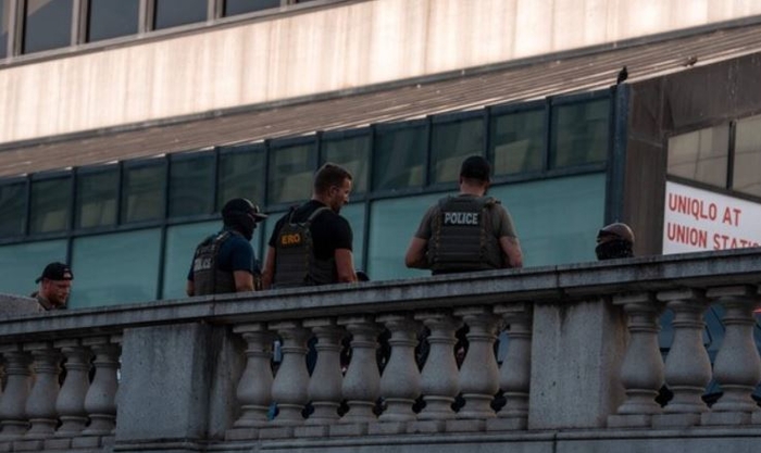 워싱턴DC에서 근무 중인 이민세관단속국(ICE) 요원들. 사진=연합뉴스