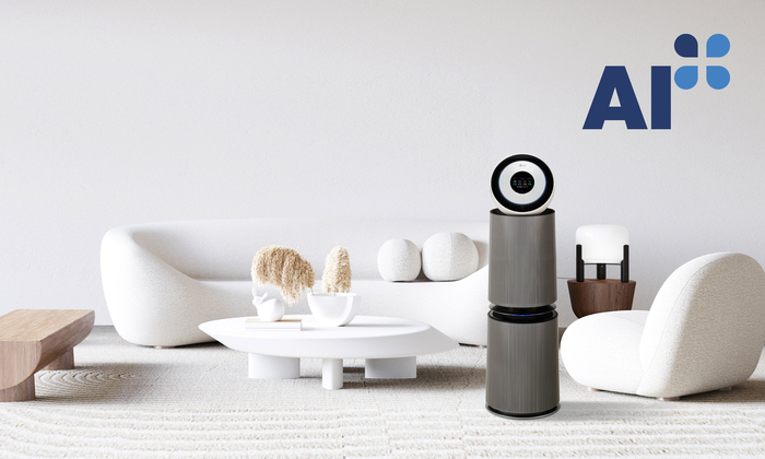 AI 공기질 센서를 적용한 LG 퓨리케어 AI 오브제컬렉션 360 공기청정기