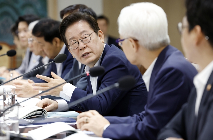 22일 국가과학기술자문회의에서 발언하는 이재명 대통령(연합뉴스)