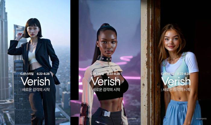 CJ온스타일이 기획한 베리시 AI 캐릭터 3인