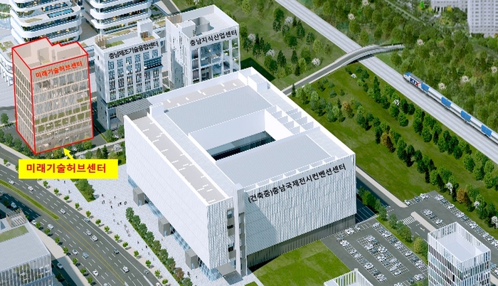 천안아산 KTX역세권 연구개발(R&D) 집적지구 단지 내 '청년 친화형 중소기업 연구타운' 위치