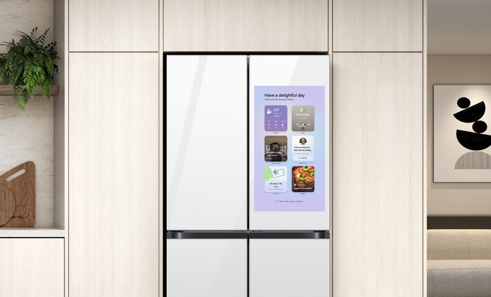 삼성전자 냉장고에 인공지능 기능이 업데이트 된 모습 이미지 컷.