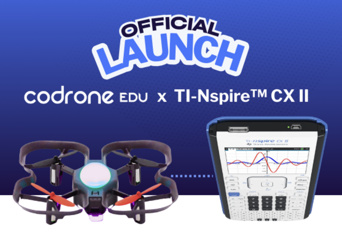 로보링크 미국 법인은 TI 공학계산기와 '코드론'을 연동한 새로운 에듀테크 교육 모델을 구축했다고 26일 밝혔다. (사진=로보링크)