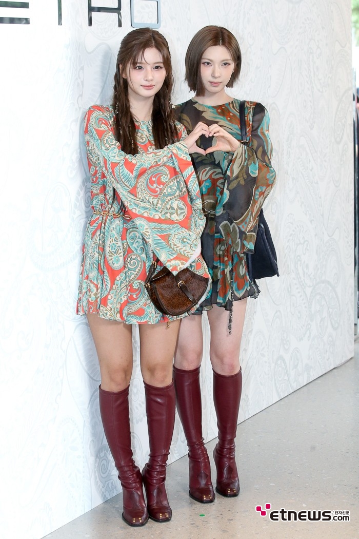 [ET포토] 엔믹스 설윤-배이, '두 예쁨이 합쳐진 하트'