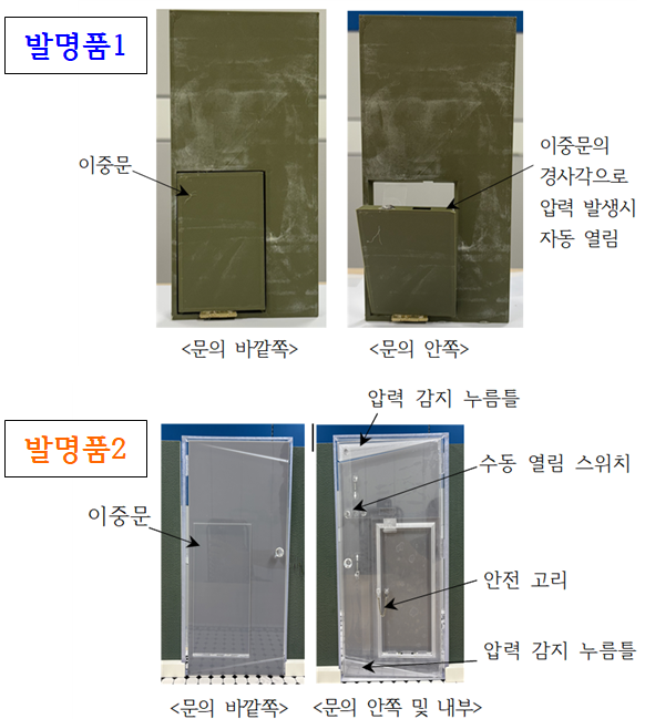 대통령상 수상작 지진 발생시 자동 탈출 가능한 이중 문