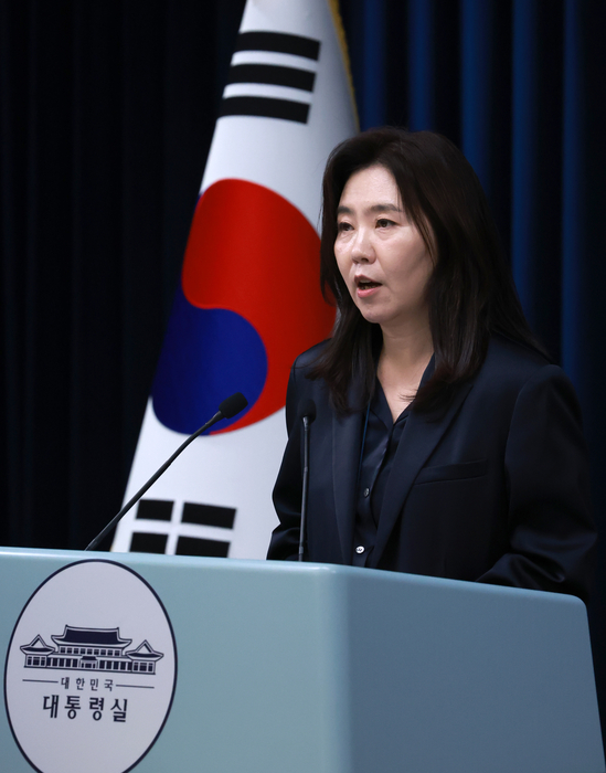 강유정 대변인, 이재명 대통령 80차 UN총회 참석 브리핑 (서울=연합뉴스) 홍해인 기자 = 강유정 대통령실 대변인이 2일 서울 용산 대통령실 청사에서 이재명 대통령의 80차 UN총회 참석 관련 브리핑을 하고 있다. 2025.9.2 hihong@yna.co.kr (끝)