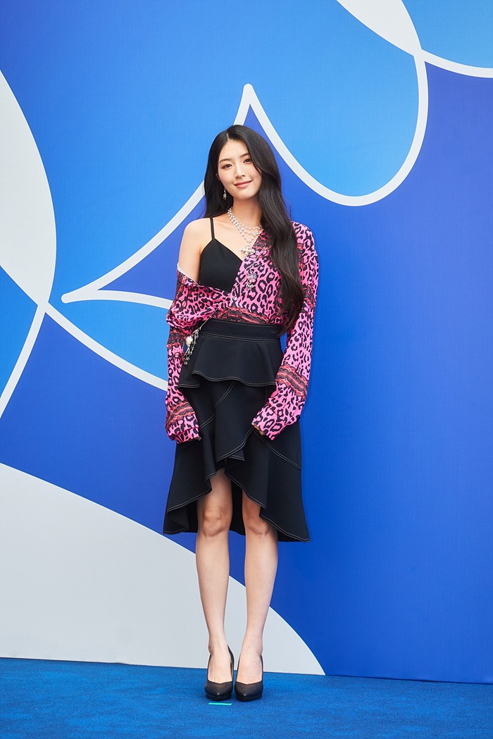 [ET포토] 정하윤, '호피무늬 상의로 시선 흡수'