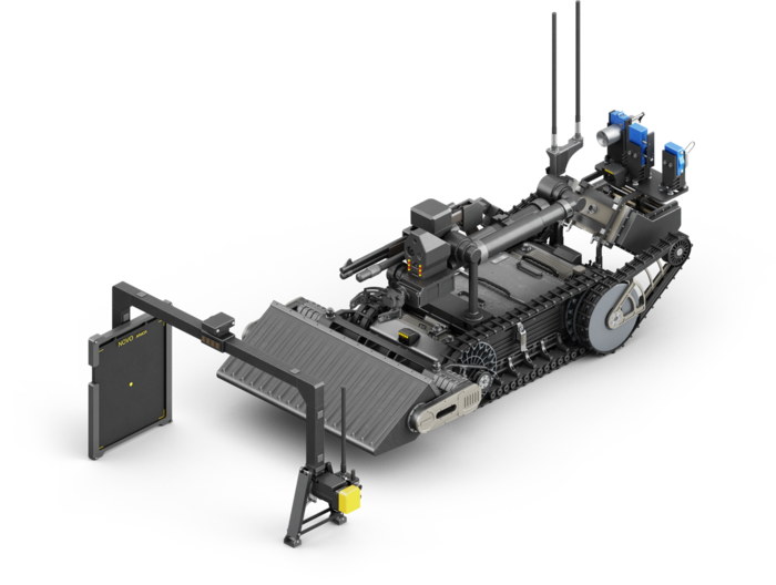 한화에어로스페이스는 8일  방위사업청과 약 2700억원 규모의 '폭발물 탐지제거로봇' 양산 계약을 맺으며, 국내 최초로 국방 로봇체계 양산에 들어간다. 한화에어로스페이스