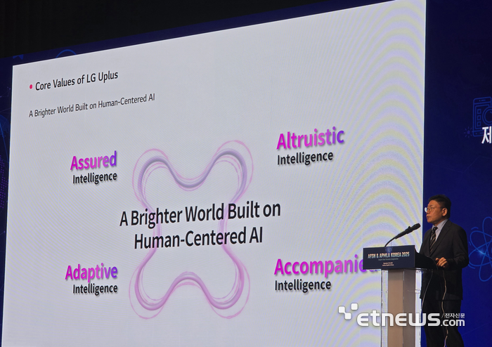 최윤호 LG유플러스 AI에이전트추진그룹장(상무)은 17일 인천 인스파이어 호텔에서 열린 '한-아시아 법과학·법의학 총회(AFSN & APMLA KOREA 2025)'에서 키노트를 발표하고 있다.