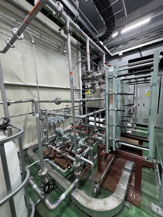 제주 파력발전 실해역 시험장의 파력발전 설비 내부 모습.